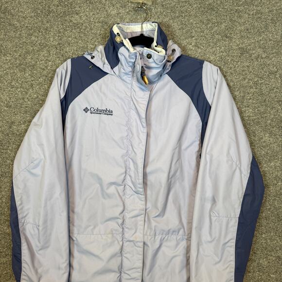 Columbia Jacket Womens Small Purple Core Jacket Hooded Zip Up Snap - Picture 4 of 13